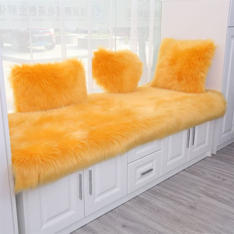 Other New Chinese Style Red Large Chair Cushion Faux Cashmere Door Mat (Car Carpet) - white-6060cm