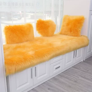 New Chinese-Style Large Red Chair Cushion, Faux Cashmere Door Mat, High-End Blue Carpet for Living Room Decoration and Grand Opening