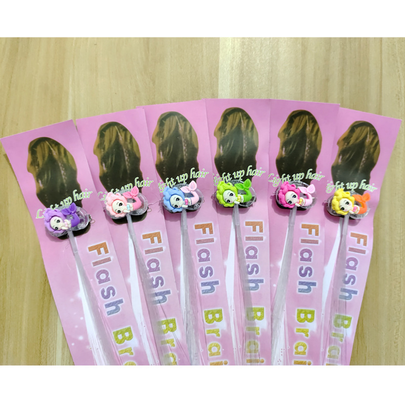 Transfronterizos para brillante mariposa trenzada juguetes de fibra óptica colorida luz nocturna cabello barra barra de baile puesto de productos