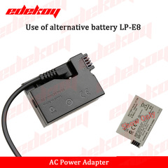 適用佳能相機LP-E8電池轉外接電源適配器供電器視頻直播拍攝使用
