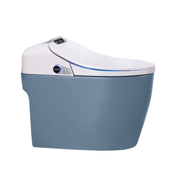 Mate azul integrado inodoro inteligente color sifón hogar Hotel ingeniería tanque de agua libre de gama alta versión