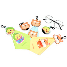 定制超细纤维钥匙扣镜布可爱风高清印花镜头清洁布