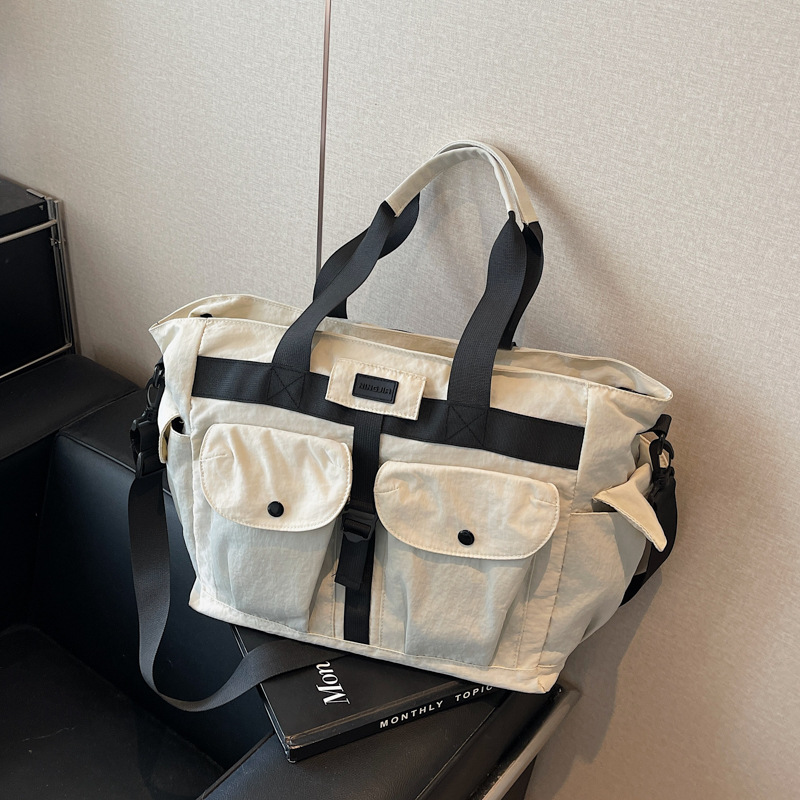 Korean Ins Trendy Cool Travel Bag Fashionable Large Capacity Simple Men's and Women's Fitness Bag Pregnant Women's Luggage Storage Bag