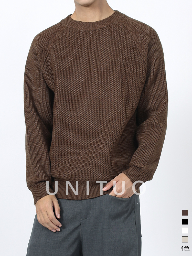 Hombres viejos qianfeng otoño y invierno suéter de cuello redondo hombre lujo ligero de alto nivel piña camisa casual camisa de punto hombre