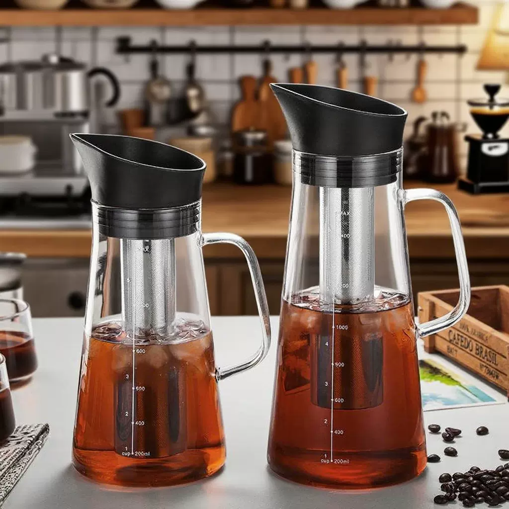 高硼硅玻璃冷萃壶家用大容量咖啡壶过滤器萃取茶壶冲泡器具冷泡瓶