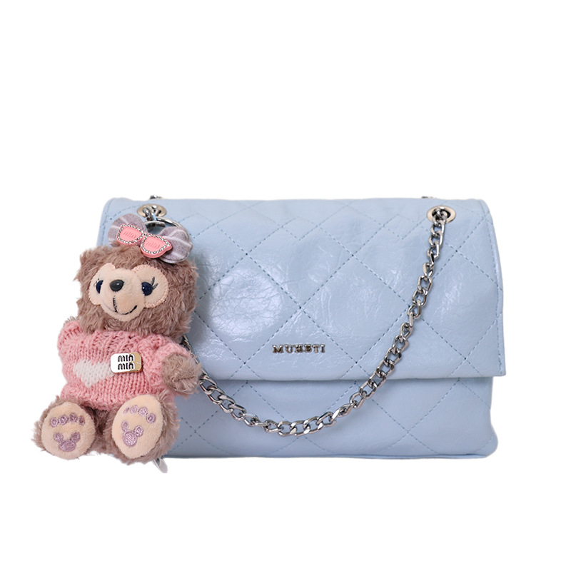 Bolso para mujeres 2026 nueva moda cadena de diamante bolso cuadrado de alta calidad lujoso ligero exquisito mochila de hombro