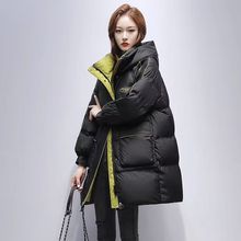 新款羽绒棉衣女中长款2025冬新款洋气韩版宽松加厚连帽面包服外套