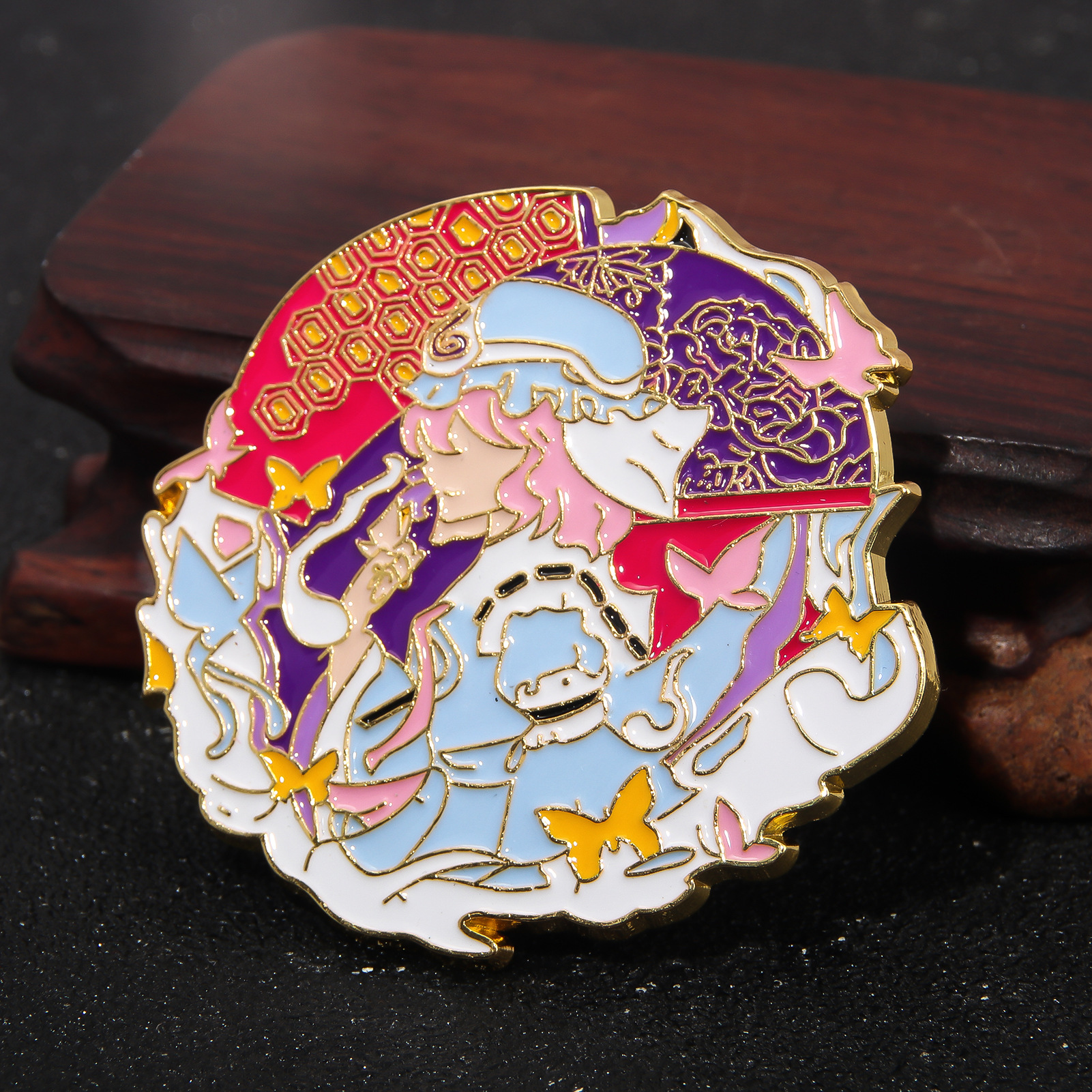 Oriental project enamel brooch eight clouds purple figure badge fantasy township 17 years old purple mother fjdjqiweiop