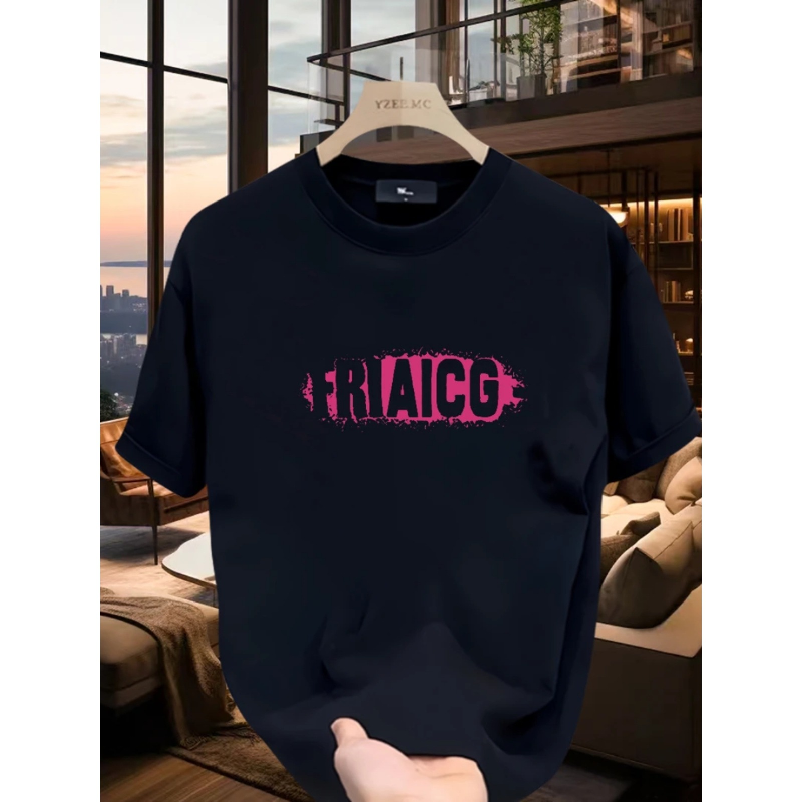 夏季爆款潮牌痞帅休闲男士百搭纯棉短袖大码圆领T恤简约宽松印花