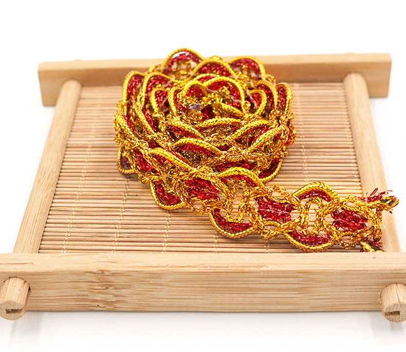 10 metros una tarjeta de oro y plata, 8 caracteres, linterna, encaje, traje de baile, decoración de disfraces, accesorios de tapeta de minorías étnicas