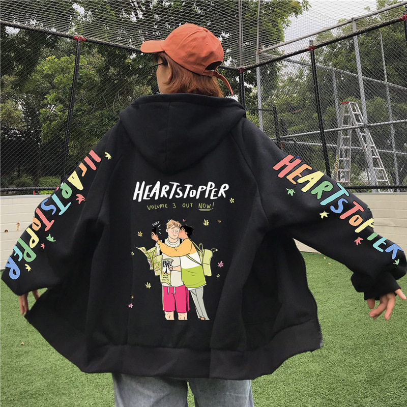 British Drama Heartstopper Heart Stopper Love Repair Class Hoodie Zipper Sweatshirt Men's and Women's Autumn and Winter Clothing