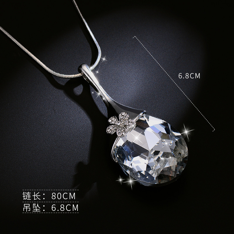 Luz de lujo estilo gota de agua Flor suéter Cadena de alto grado de las mujeres del todo-fósforo del otoño y el invierno de alta calidad suéter largo cadena Accesorios image 2