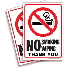 现货10*7英寸禁止吸烟电子烟标志 警示标签 防水No Smoking贴纸