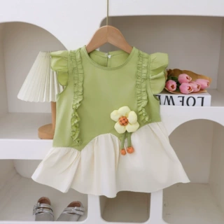 婴儿衣服夏季洋气女宝宝连体衣满月百天公主包屁裙子夏天生日礼服