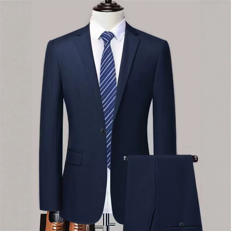 New European and American Style Amazon Plus-Size Men's Two-Piece Slim-Fit Suit Jacket