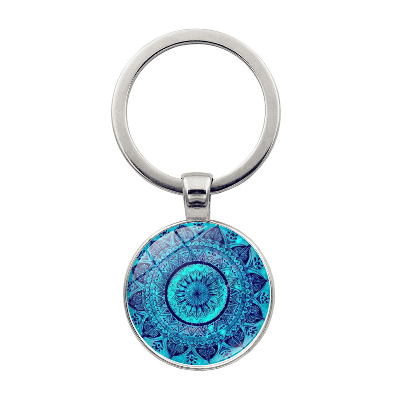 Simple Style Round Alloy Glass Women's Bag Pendant Keychain display picture 8