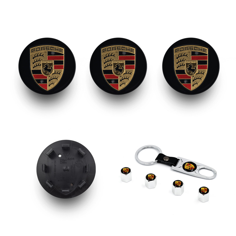 Suitable for Porsche Original Wheel Hub Caps, Center Caps of All Series 76Mm65Mm Elegant Black Bright Silver Matte Silver Gray Color Label