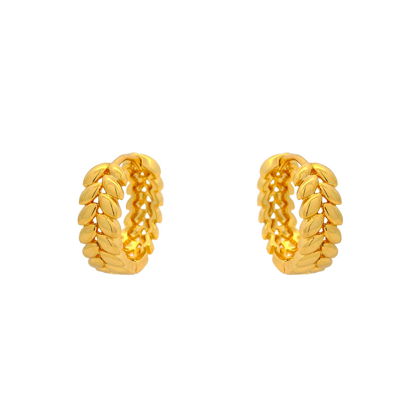 Joyería de moda de aleación chapada 24k color simple aretes de orejas de orejas de trigo ligero lujo temperamento orejas personalizadas para mujeres