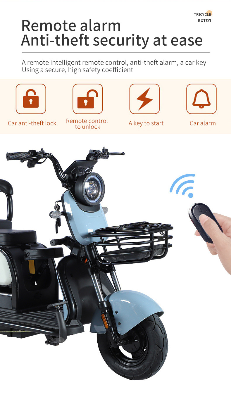 Electric Tricycle for Picking Up Students, Child Safety Design