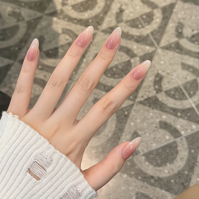 [Lingluo Original] Hua Fei Touch Face Huan Huan Nude Color White Hand Nail Art Wear Armor Wholesale Finished Armor