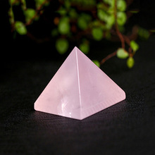 粉水晶金字塔摆件粉水晶原石打磨水晶能量塔芙蓉石金字塔厂家批发