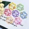Cartoon Glitter Ice Transparent Flower Clip 3.2cm Mixed Single