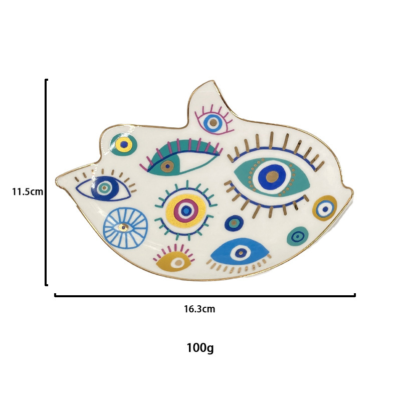 140g Weight tray Storage & Cleaning 1 Piece Quantity Holiday, Indoor Occasion ceramics Material Devil's Eye Pattern Simple Style, Classic Style Style Simple Style Classic Style Devil's Eye Ceramics Tray Artificial Decorations 3