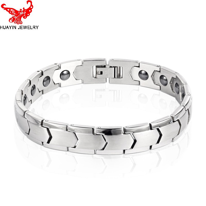 European and American style black stone magnetic titanium ladies Bracelet simple atmospheric energy pure titanium magnetic therapy jewelry