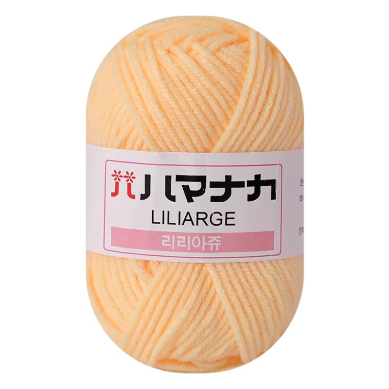 Cuatro hebras de algodón de leche peinada al por mayor de 4 hebras de hilo de algodón coreano bebé niños de punto a mano medio grueso DIY muñeca horquilla bebé lana