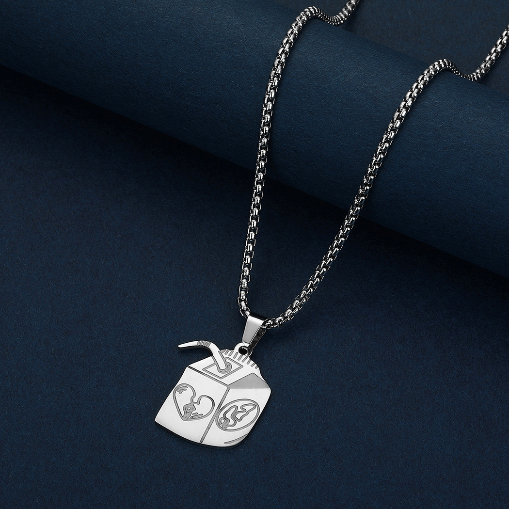 Personalised Juice Box Pendant Necklace For Men Trendy Accessory_voghion.com
