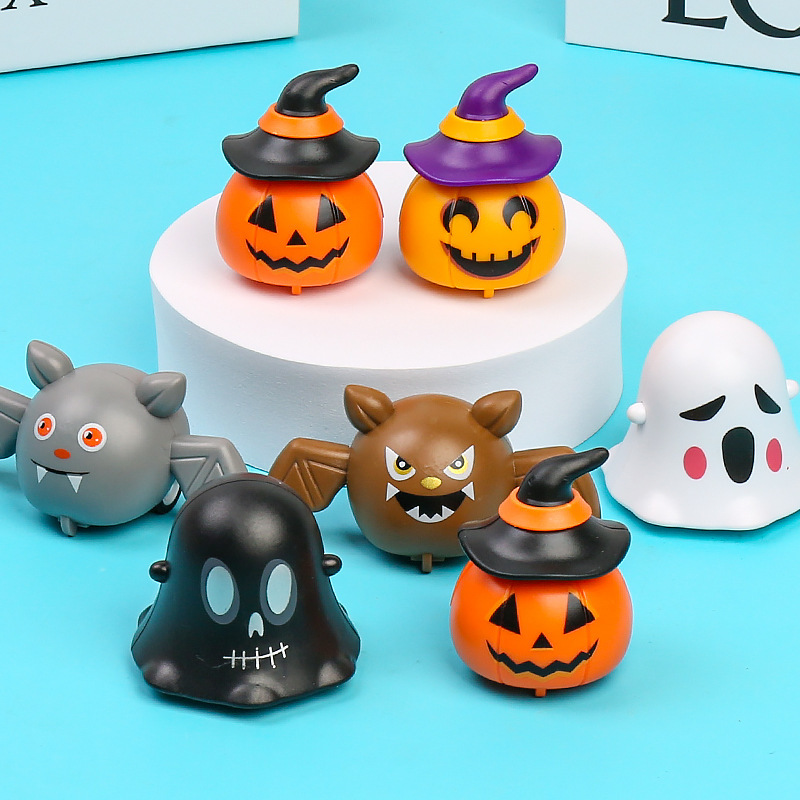ハロウィーンの幽霊の子供のカボチャのリターン車の祝日のパーティーの雰囲気の漫画のおもちゃのリターン車の幼稚園の贈り物|undefined