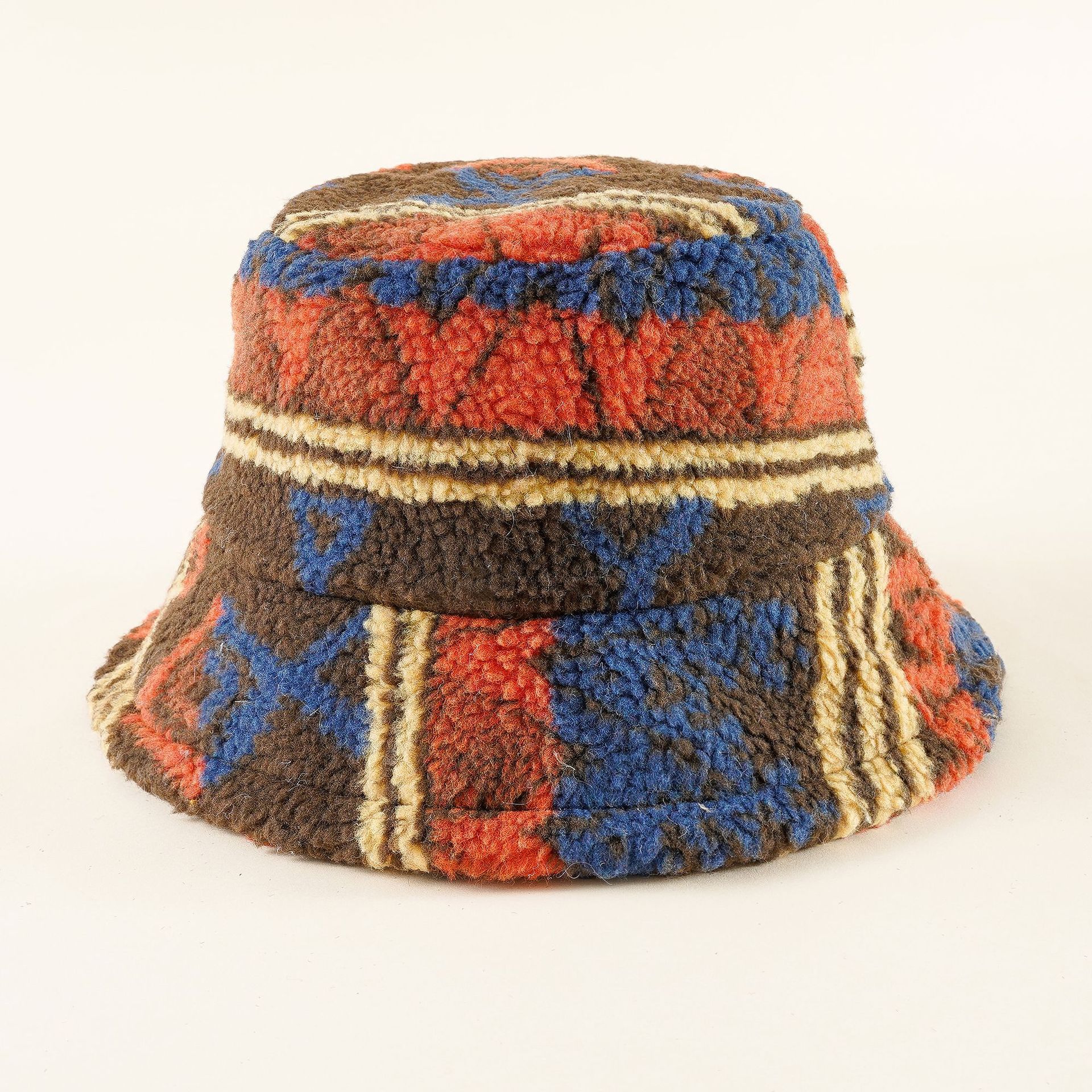 Británico otoño e invierno nuevo suave felpa cuenca sombrero femenino engrosado caliente casual japonés rayas retro cuenca sombrero