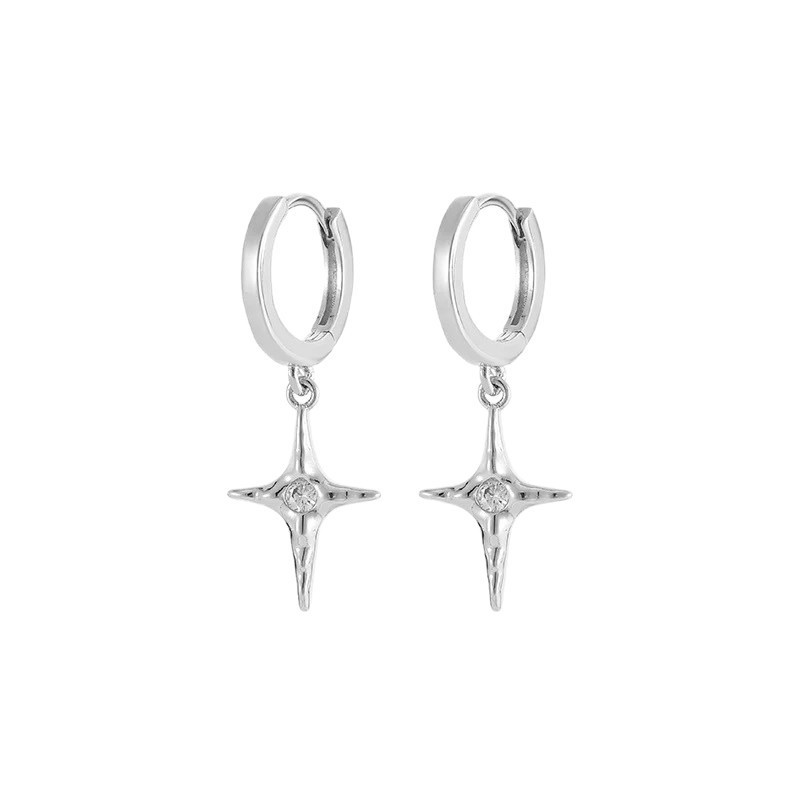 Starburst Earrings For Men, Minimalist North Star Stud Design_voghion.com
