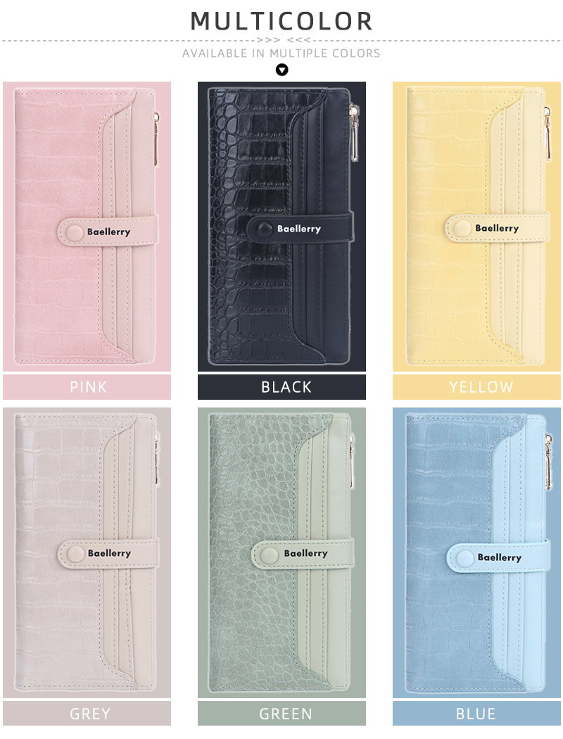 Women's Long Wallet Crocodile Pattern Phone Case For Women_voghion.com