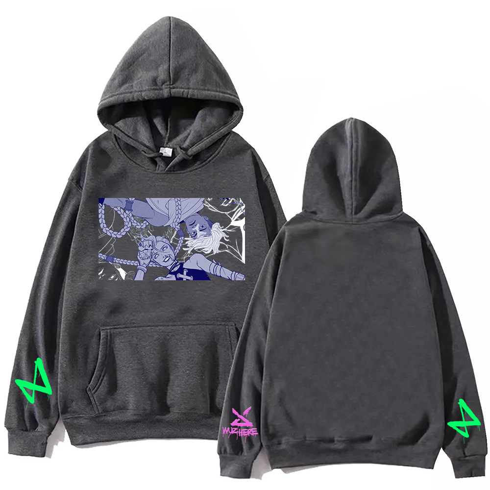 Arcane Ekko & Jinx Firelights Hoodie Harajuku Pullover Tops