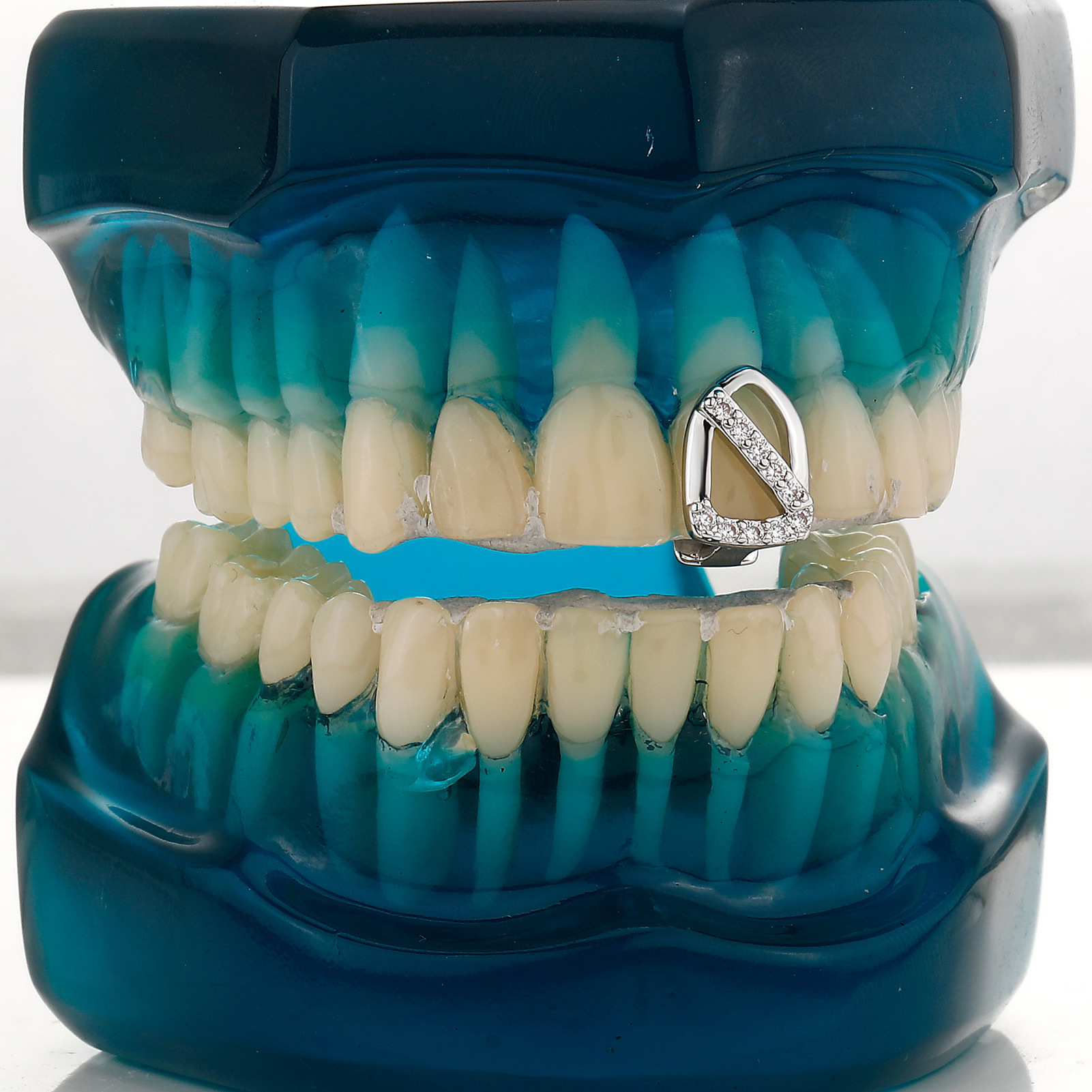 Full Diamond Cross Strap Dental Grill Trendy Single Tooth Accessory_voghion.com