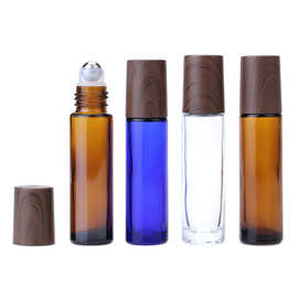 10ml滚珠瓶 深色木纹盖 水转印塑料盖 走珠瓶玻璃瓶精油瓶