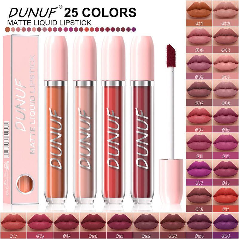 Dunuf 25-Color Velvet Matte Waterproof Lipstick Non-Stick Cup Long-Lasting Lip Gloss Please Check the Link for the Disclaimer Dunuf 25-Color Velvet Matte Waterproof Lipstick Non-Stick Cup Long-Lasting Lip Gloss Please Check the Link for the Disclaimer