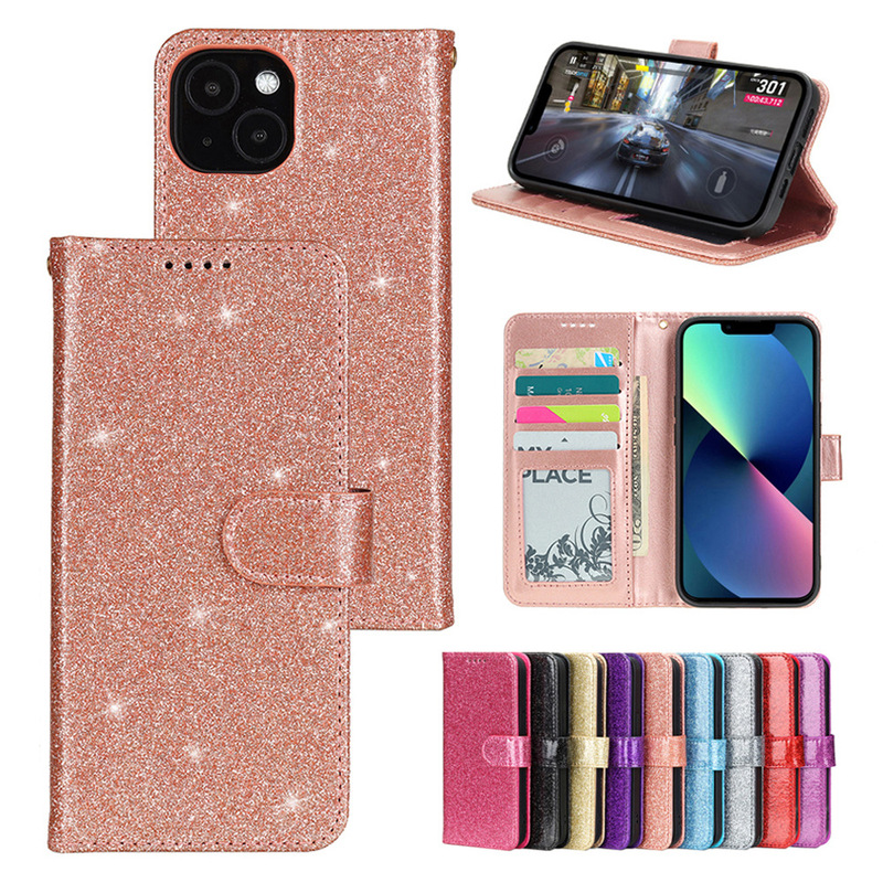 Suitable for iPhone 16E Glitter Round Buckle Photo Frame Leather Case, Apple 17 Uses Smart Magnetic Design Protective Case Suitable for iPhone 16E Glitter Round Buckle Photo Frame Leather Case, Apple 17 Uses Smart Magnetic Design Protective Case