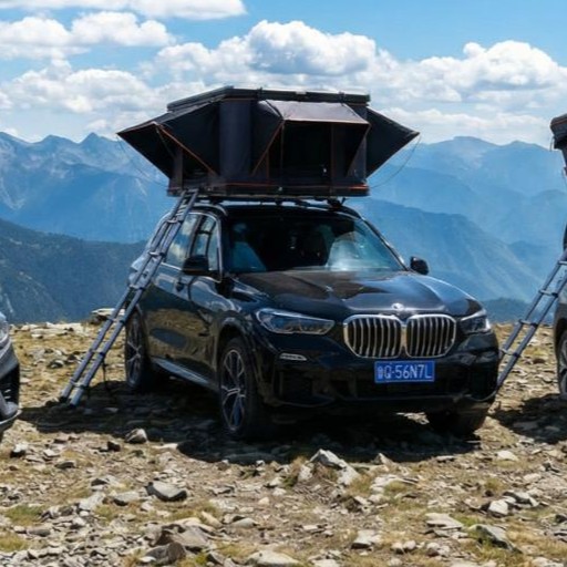 Outdoor Barbecue Adventure Aluminum Shell Helicopter Roof Tent Suv Car Mountain Camping Vehicle-Mounted Camping Tent