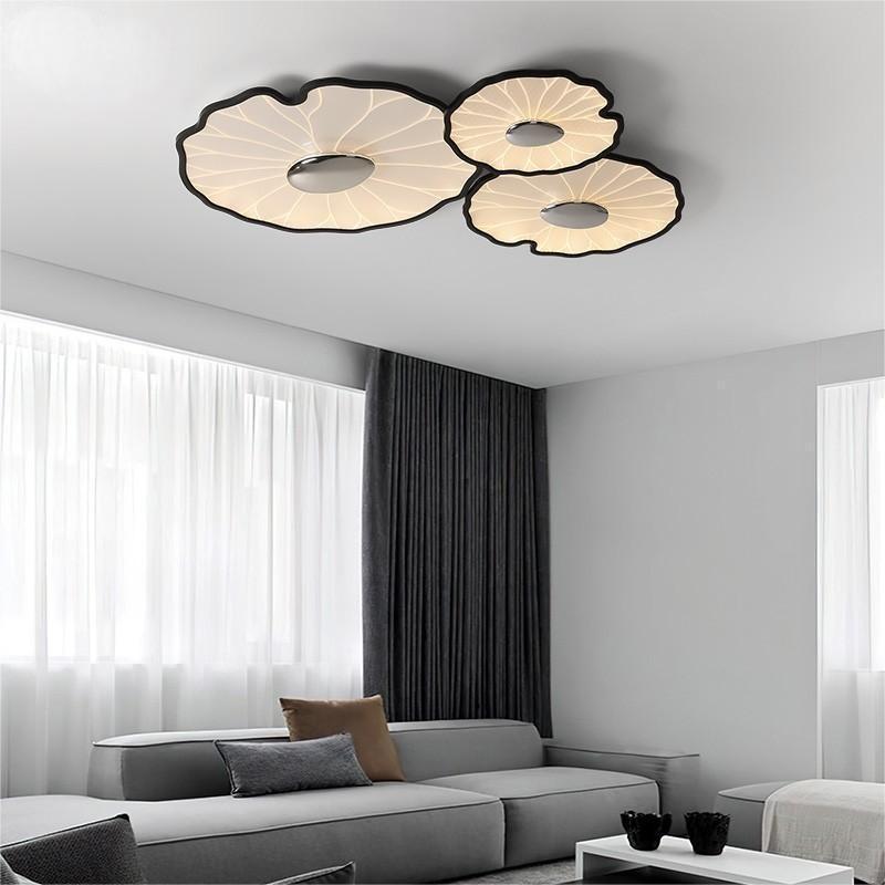 2025 nueva lámpara de techo minimalista moderna flor hoja de loto espectro completo sala de estar dormitorio comedor inteligente ultrafino protección ocular