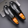 High footwear English style pointy toe for leisure, classic suit for leather shoes