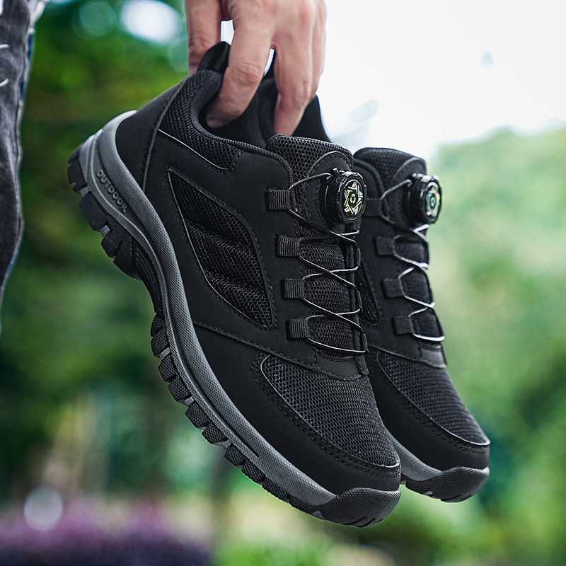 Comercio exterior tamaño 48 zapatos de hombre botón giratorio zapatos de montaña casuales zapatos de malla transpirables zapatos de carreras de campo al aire libre zapatos de hombre