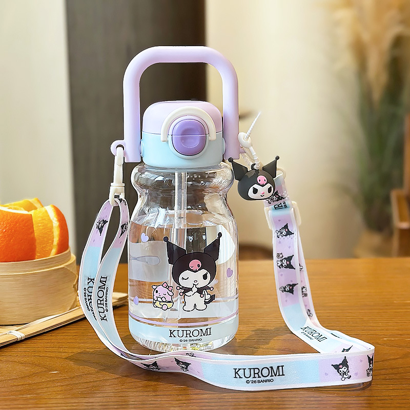 Sanliogou taza de agua para niños verano nuevo tipo de taza de paja de doble bebida de gran capacidad para estudiantes en la escuela especial hervidor de agua de tramo inclinado