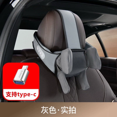 high-end cervical spine and shoulder | Masaj avadanlığı - type-c-elegant-gray-6-axis-massage-heat-therapy-neck-pillow-single-piece