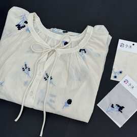 D-8370#全棉重工刺绣花波西米亚衬衫连衣裙子裤子包包面布料