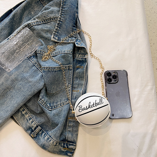 Internet celebrity basketball bag cross-border niche mini bag female ins personality chain messenger bag change key lipstick bag