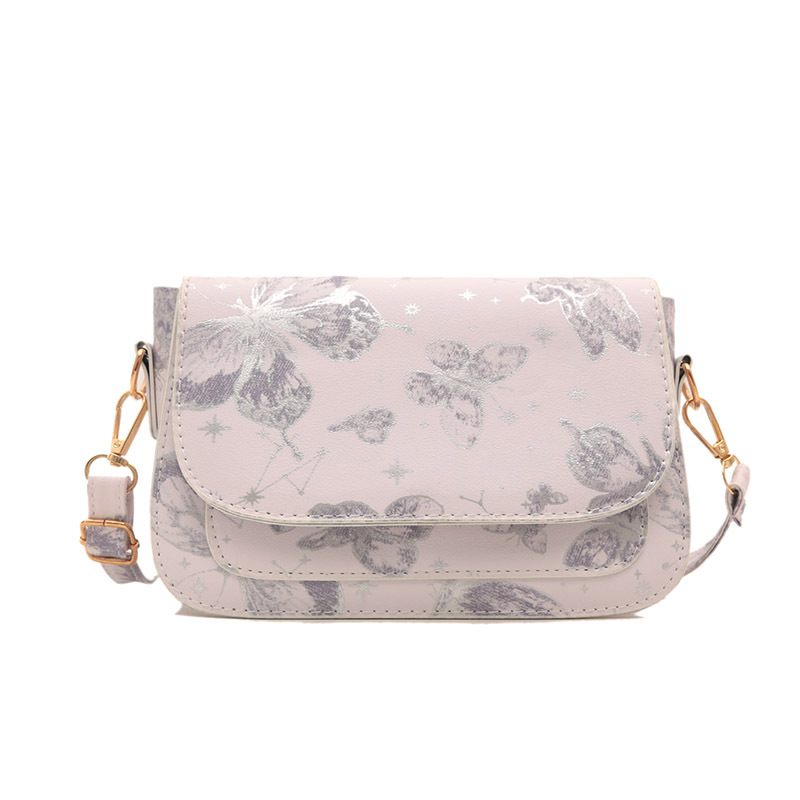 Bolso de hombro de textura bolso de mujer 2024 otoño nuevo estilo hermoso mariposa impresión de moda mochila casual bolso pequeño