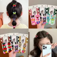 Детские аксессуары для волос Kuromi, резинка для волос, не повреждает волосы, резинка для волос, маленькая заколка для большого пальца, плетеный головной убор для маленькой девочки