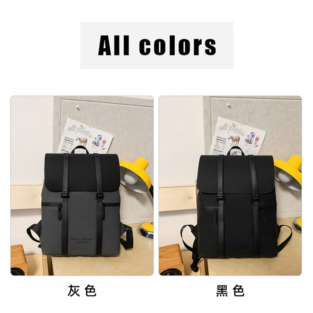 Mochila de estudiantes universitarios, nueva tendencia transfronteriza, mochila de pareja, mochila de computadora de cuero PU casual simple